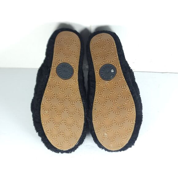 UGG Women's Fluff Yeah Slide US8 Black Fur Slip-On Flat Slippers Shoes - Picture 9 of 16